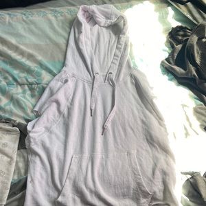 White Calvin Klein drop arm hoodie M